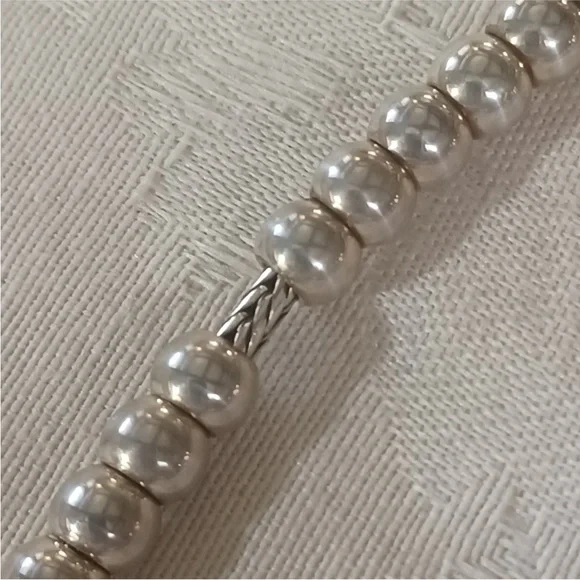 Barry Kieselstein-Cord Sterling Silver Beaded Heart Toggle Necklace - Picture 5 of 14